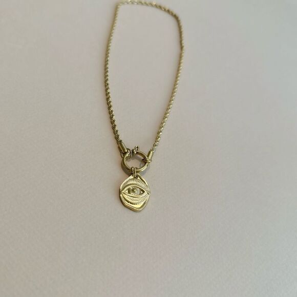 Gold evil eye necklace M821 - Picture 4 of 5